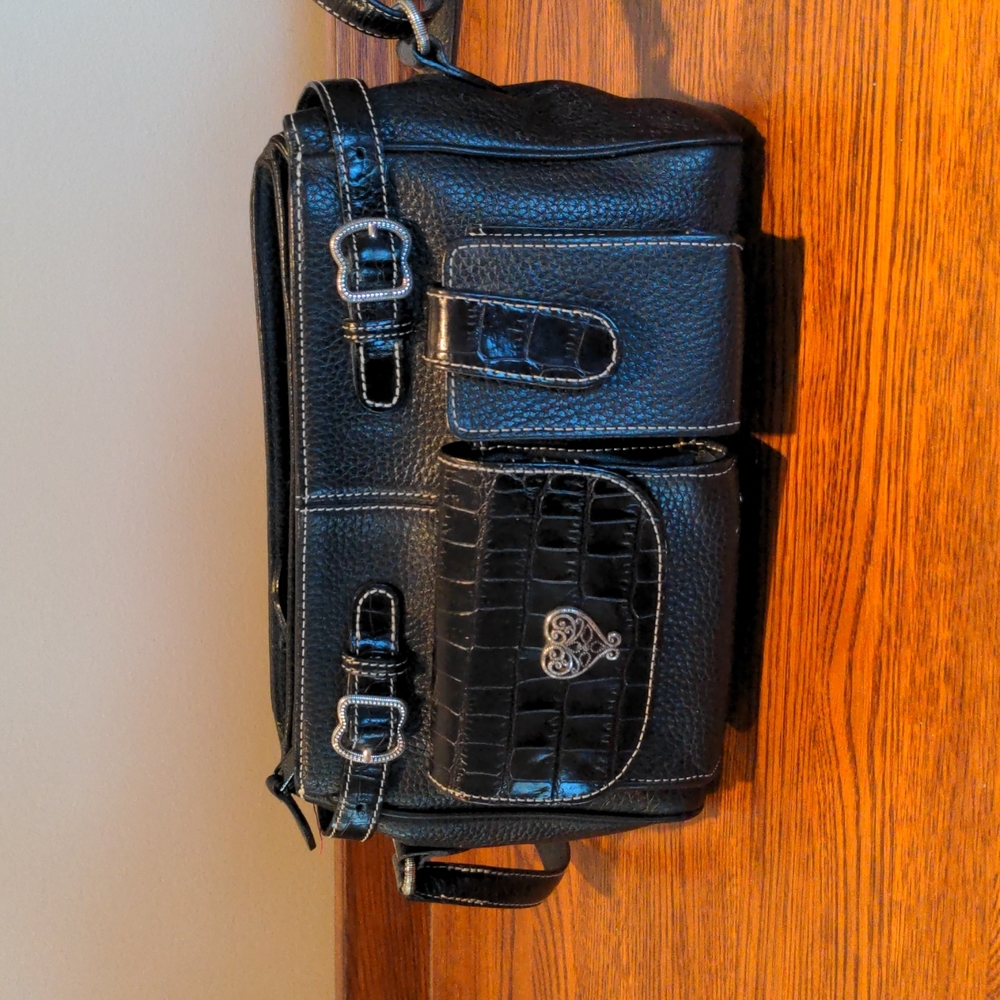 Brighton Black Leather Crossbody